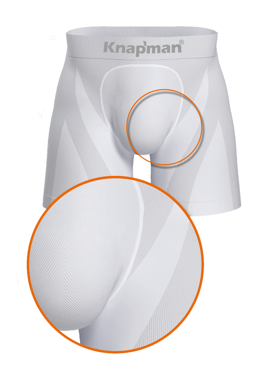 Knapman Ultimate Comfort Boxershort 3.0 Grey Melange  Twopack - Ultimate  Comfort Boxer Short - Knapman Compression Shorts - men - NIEUWE STRUCTUUR